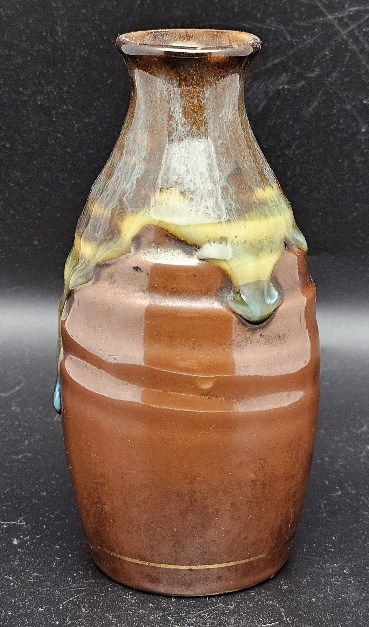 Antique Japanese Military Star Unusual Glaze Infantry Army Sake Bottle