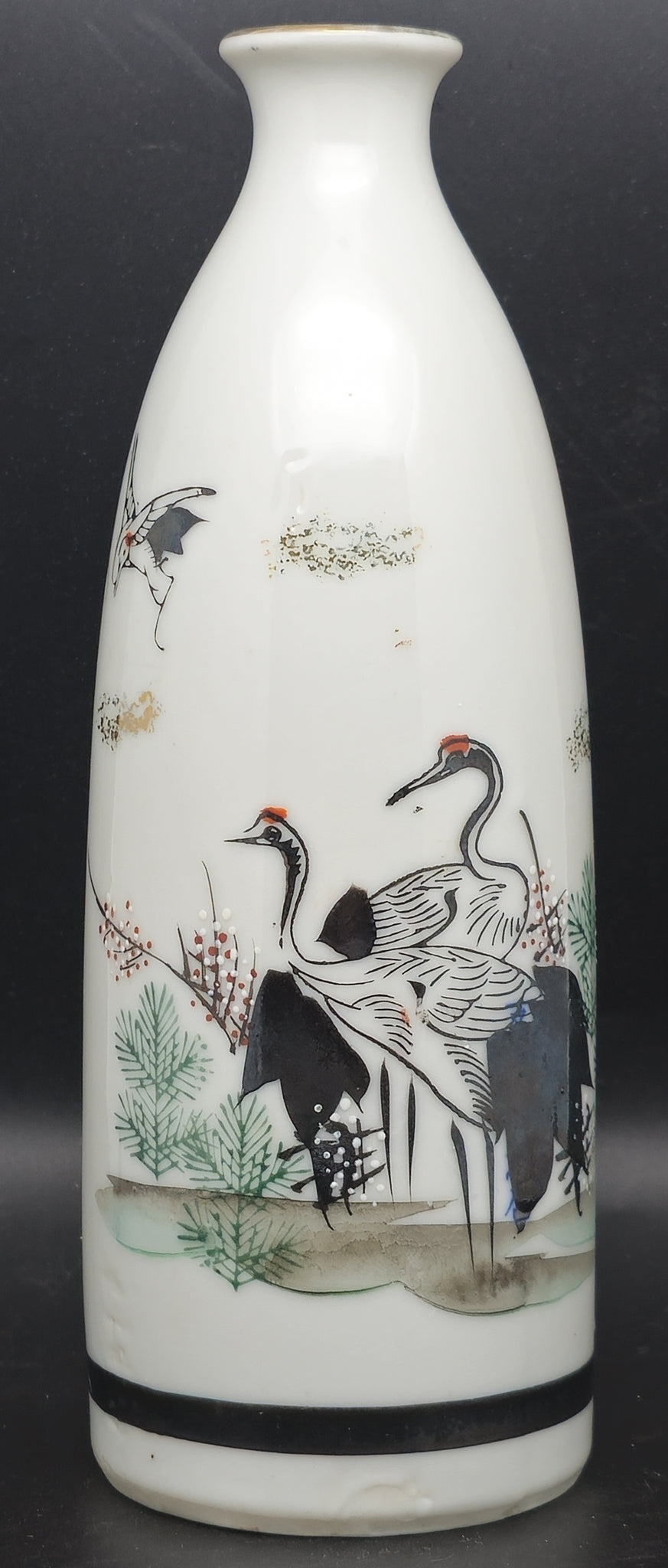 Antique Japanese Military Cranes Manchukuo Dispatch Army Sake Bottle