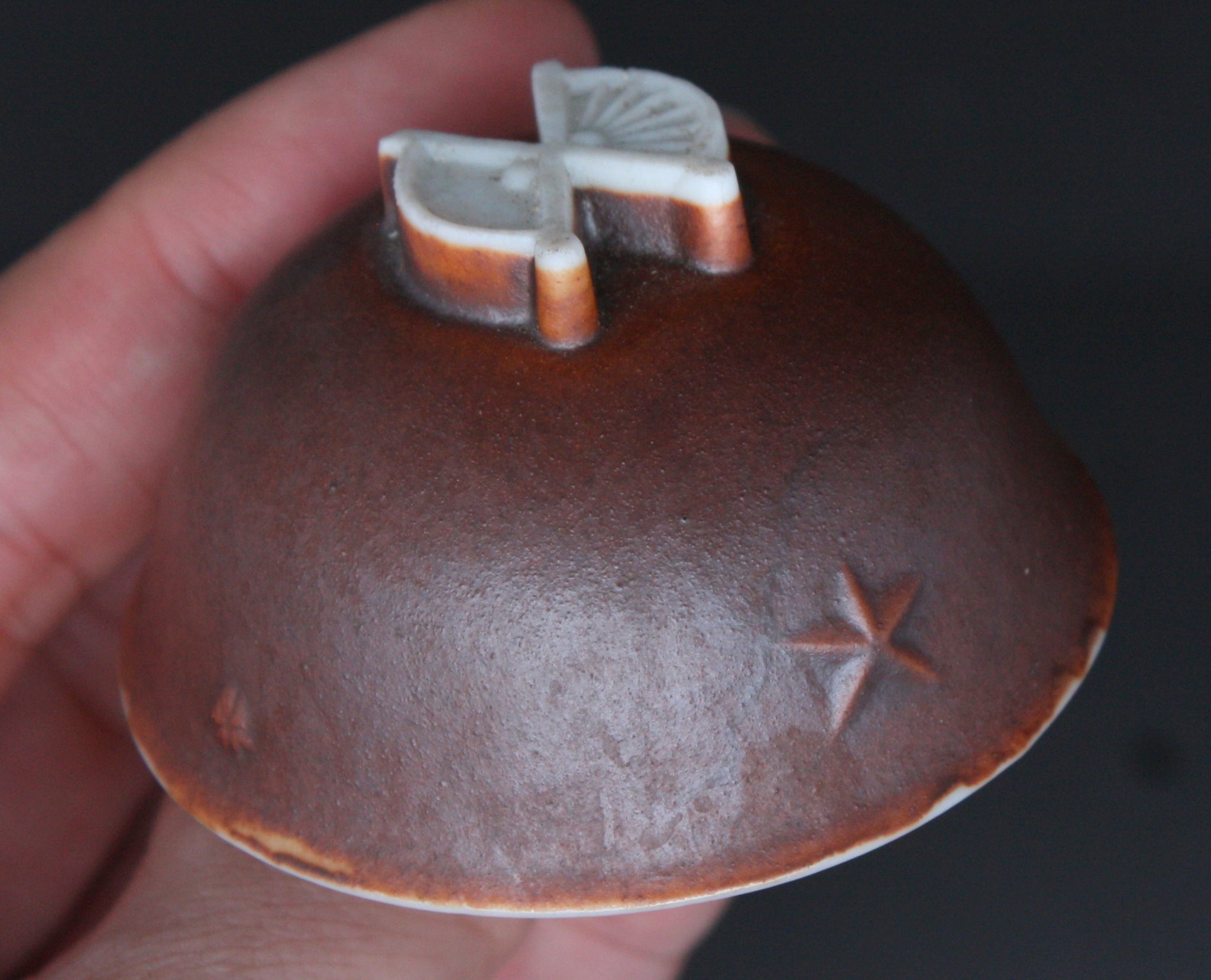 Antique Japanese Military Embossed Flags Base Helmet Army Sake Cup