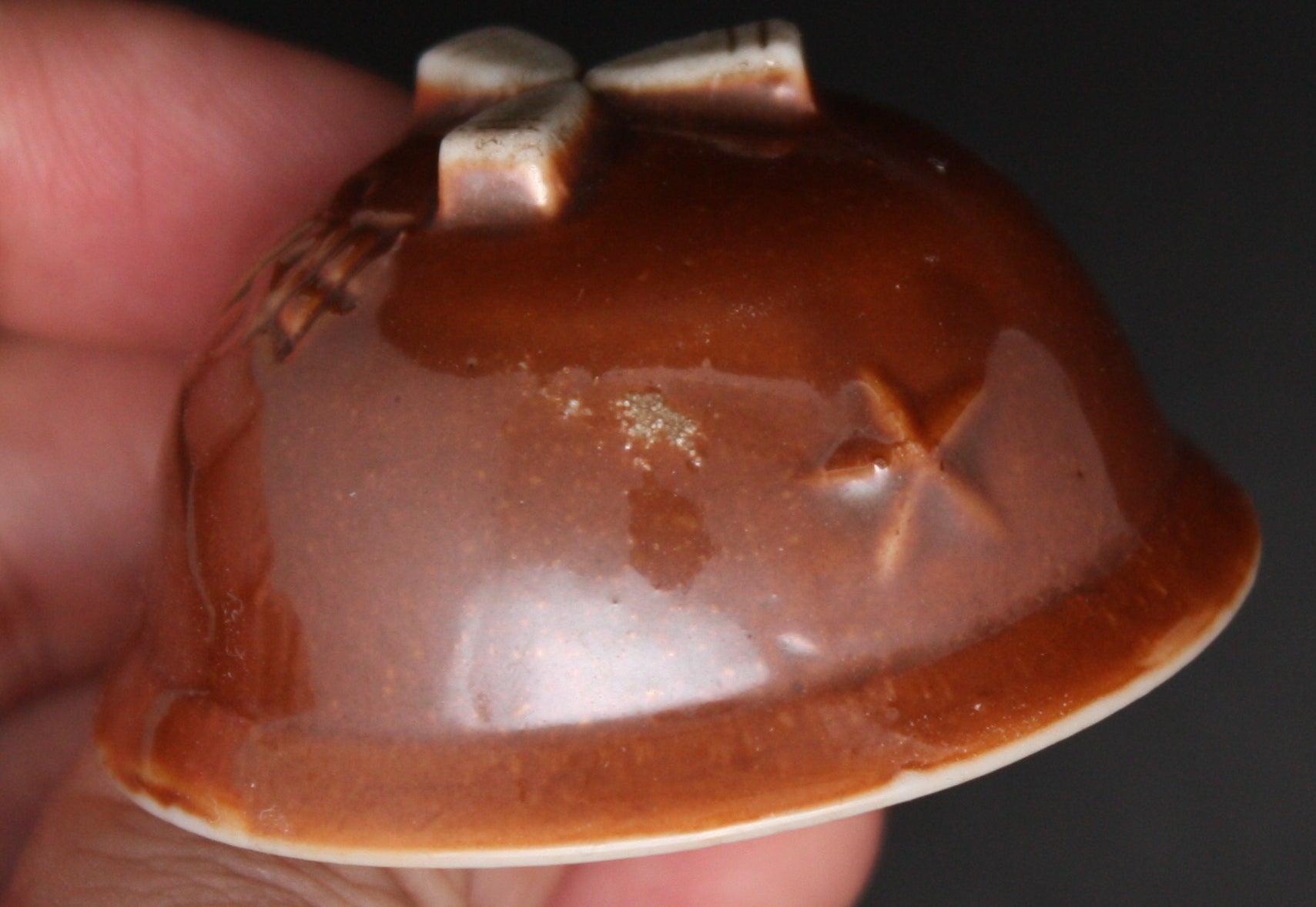 Antique Japanese Military Chinese City Gate Helmet Army Sake Cup