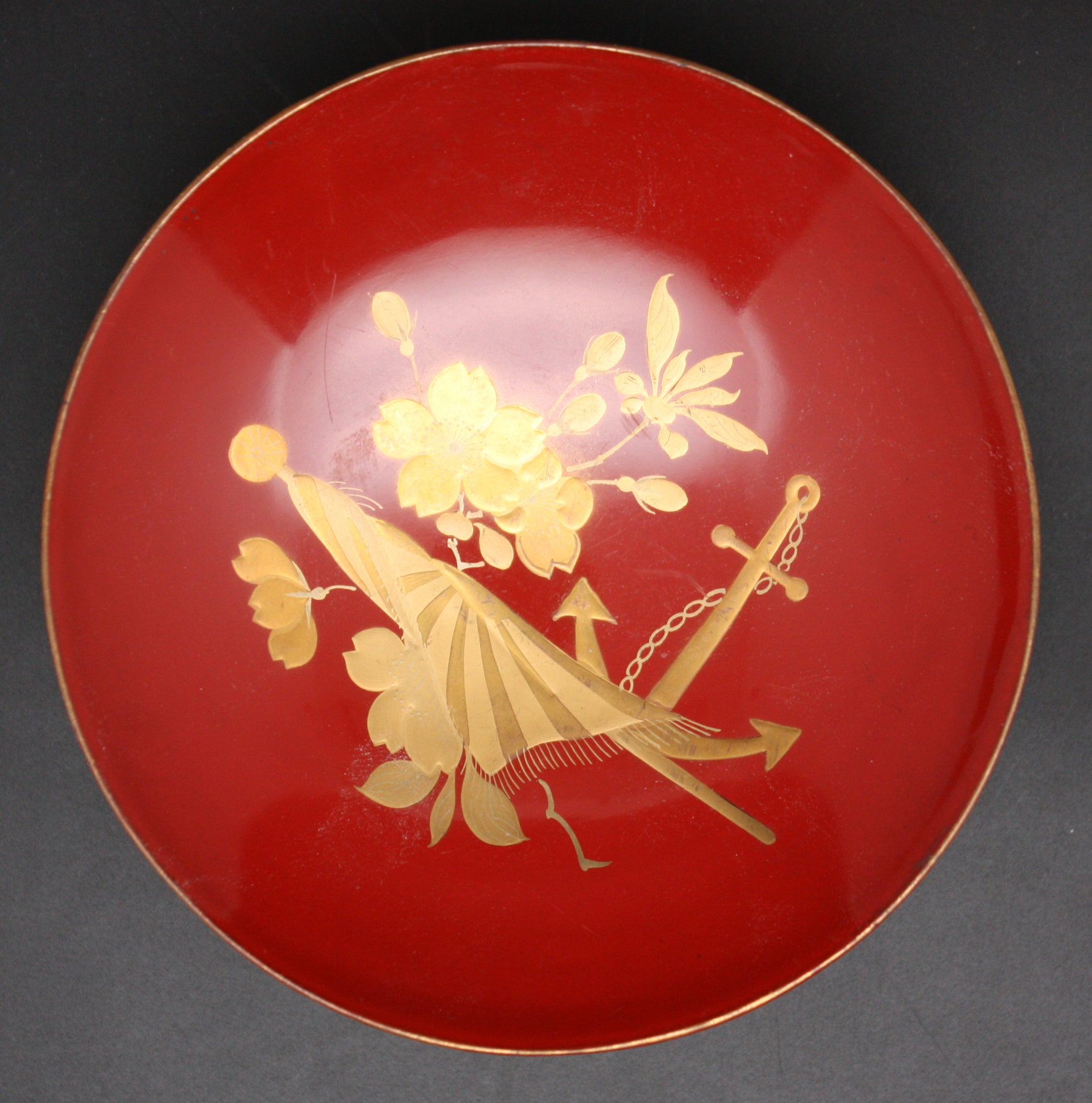 Russo Japanese War Yamagata Prefecture Commemorative Lacquer Sake Cup