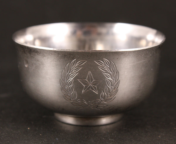 Antique Japanese Army 1922 Siberia Dispatch Imperial Guard Silver Sake Cup