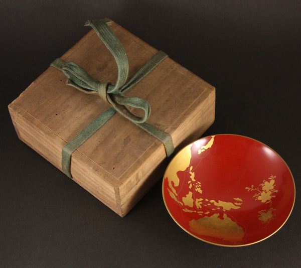 Rare Antique Japanese Navy Cruiser Azuma Foreign Cruise Lacquer Sake Cup