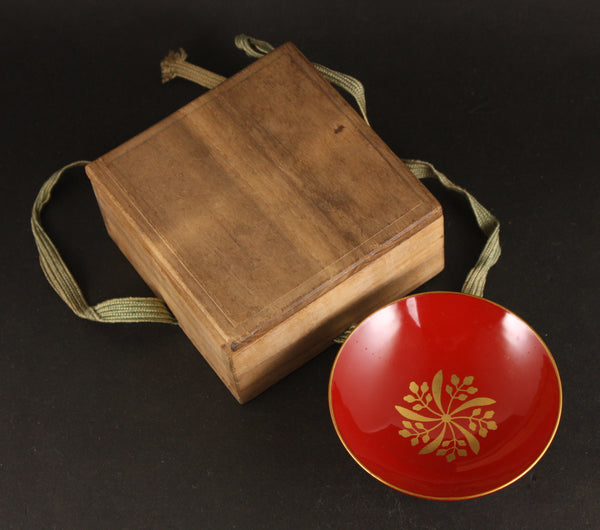 Very Rare Antique Japanese Military 1940 Manchukuo Emperor Puyi Visit Osaka Lacquer Sake Cup
