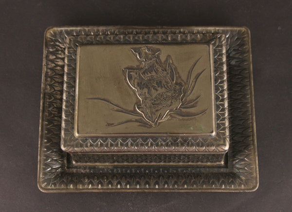 Rare Antique Japanese Military 1933 Battleship Kongo Commemoration Tobacco Case