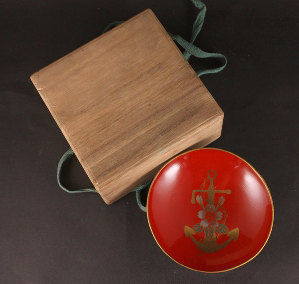 Rare Antique Japanese Military 1912 Cruiser Tokiwa North Qing Patrol Navy Lacquer Sake Cup