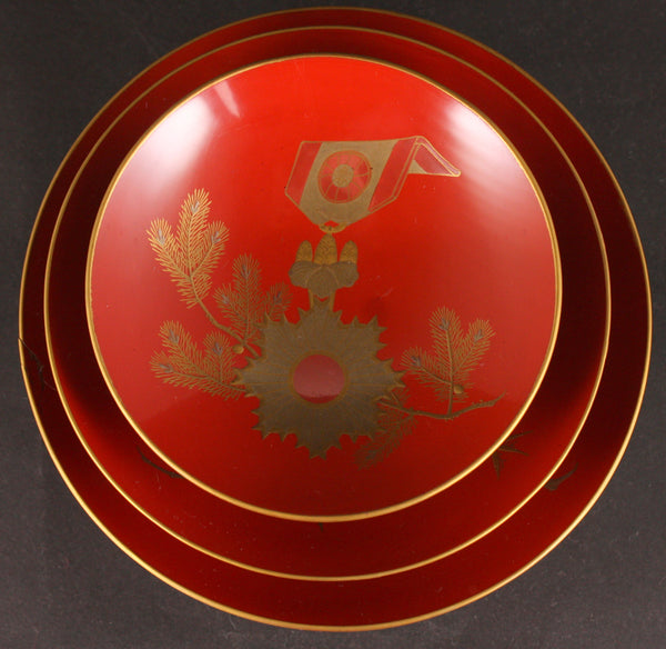 Very Rare Antique Japanese 4th Class Rising Sun Medal Sake Cups Set
