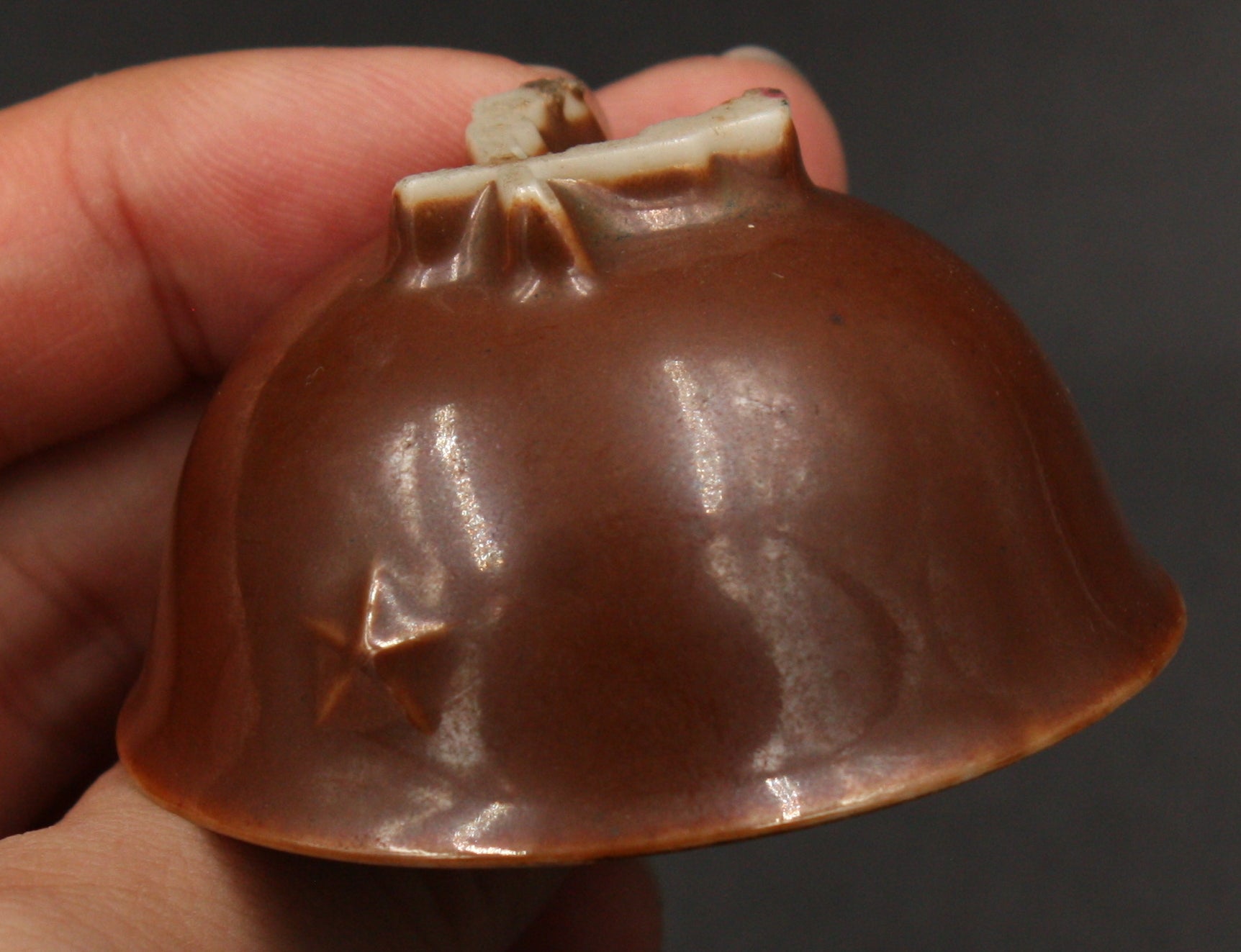 Antique Japanese Military Hiroshima Signal Unit Helmet Army Sake Cup