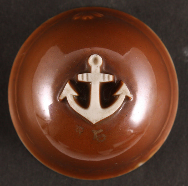 Antique Japanese Military Anchor Base Helmet Navy Sake Cup