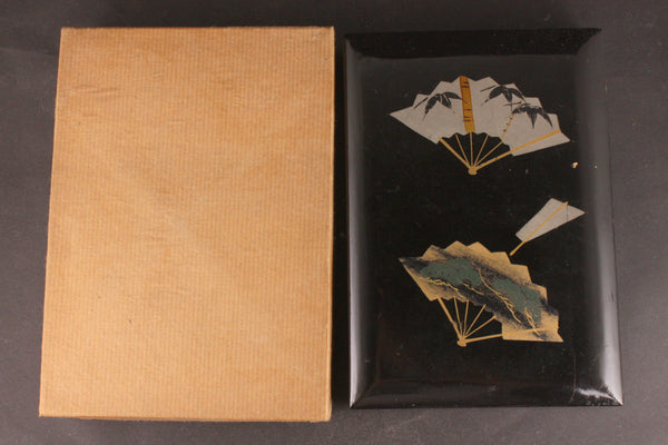 Antique Japanese Military Fans Lacquer Navy Postcard Box