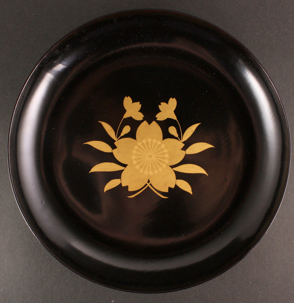 Antique Japanese Military Cherry Blossom Victory Makie Lacquer Tray