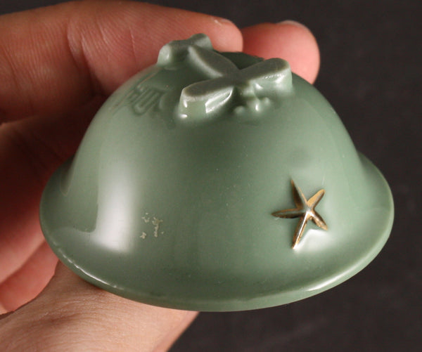 Antique Japanese Military Plane Base Helmet Army Sake Cup