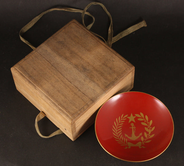 Antique Japanese Military 1919 Siberian Intervention Celebration Shobukai Lacquer Army Sake Cup