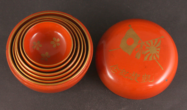 Russo Japanese War Military Matryoshka Doll Lacquer Sake Cups