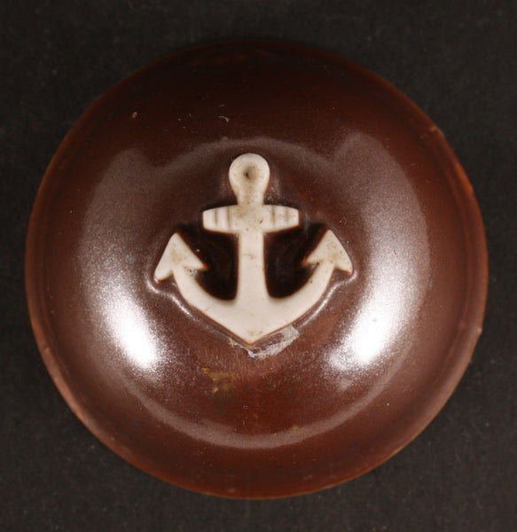 Antique Japanese Military Crashing Waves Anchor Base Navy Helmet Sake Cup