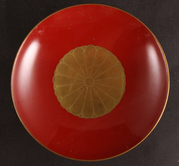 Antique Japanese Military Tianjin (Tientsin) Garrison Imperial Banquet Bestowal Lacquer Army Sake Cup