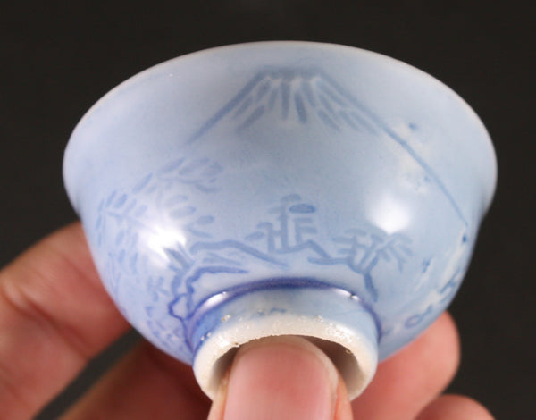 Antique Japanese Military Artillery China Incident Embossed Mount Fuji Army Sake Cup