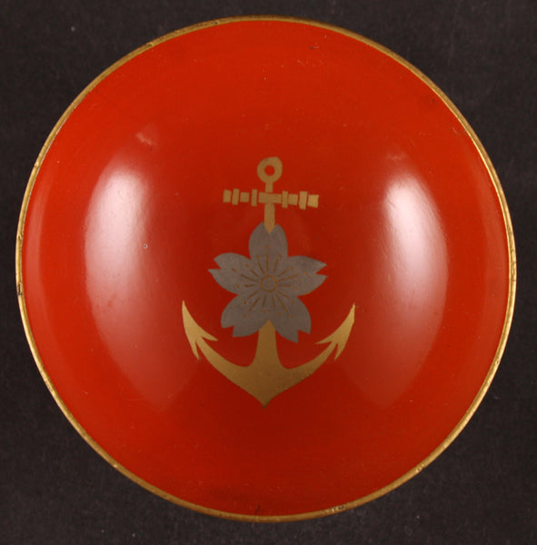Antique Japanese Military Showa Enthronement Navy Lacquer Sake Cup