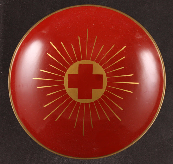 Antique Japanese Hiroshima City Red Cross Association Lacquer Sake Cup