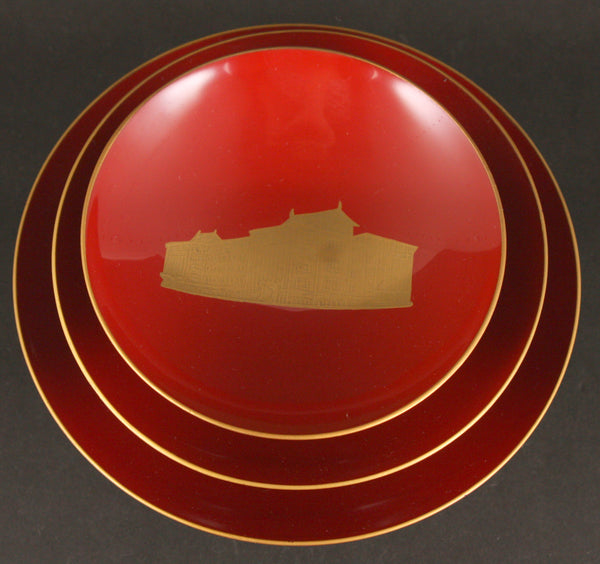 Rare Antique Japanese Military 1934 Tokyo Army Hall Grand Opening Commemoration Lacquer Sake Cups