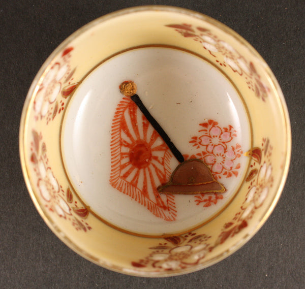 Antique Japanese Military Shanghai Victory Kutani Army Sake Cup