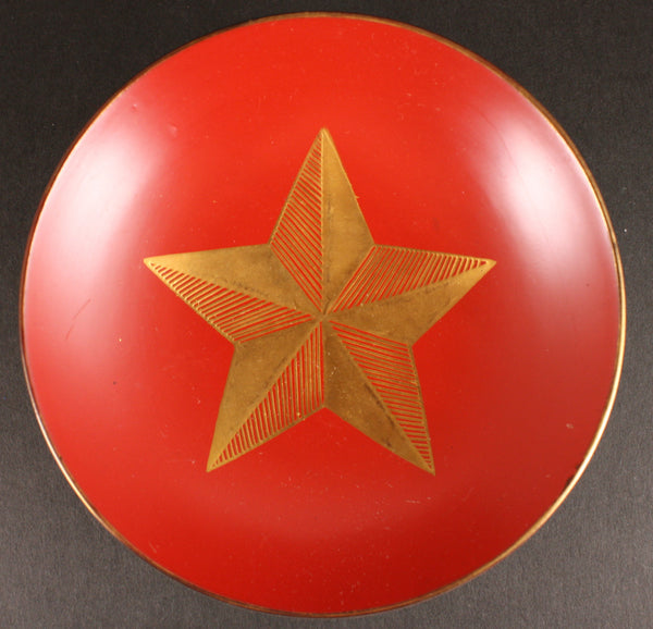 Antique Japanese Military Star Lacquer Army Sake Cup
