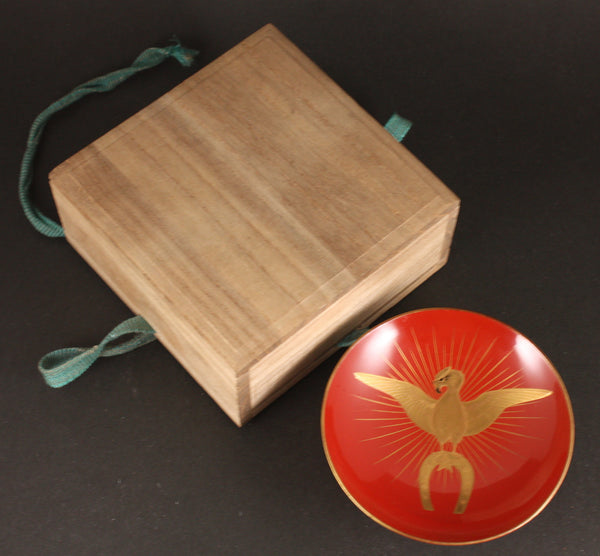 Russo Japanese War Artillery Munitions Supply Column Golden Kite Lacquer Sake Cup