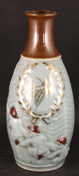 Rare Antique Japanese Military Three Soldiers Nikudan Shanghai Incident Army Sake Bottle