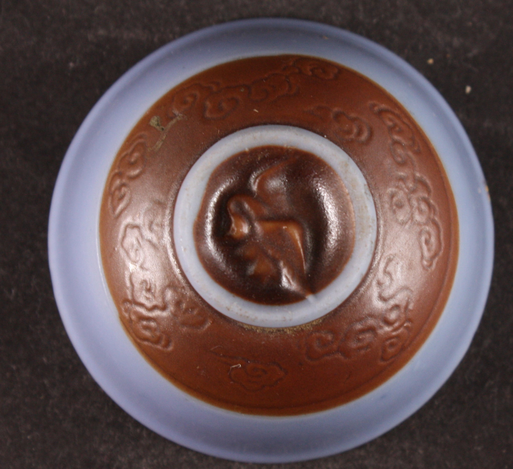 Antique Japanese Military Embossed Crane Base Manchuria Garrison Army Sake Cup