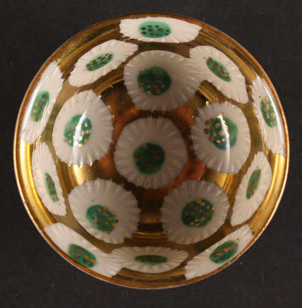 Antique Japanese Military Chrysanthemums Goldwash Kutani Army Sake Cup