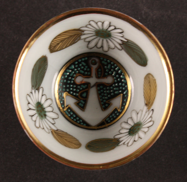Antique Japanese Military Anchor Chrysanthemums Kutani Navy Sake Cup