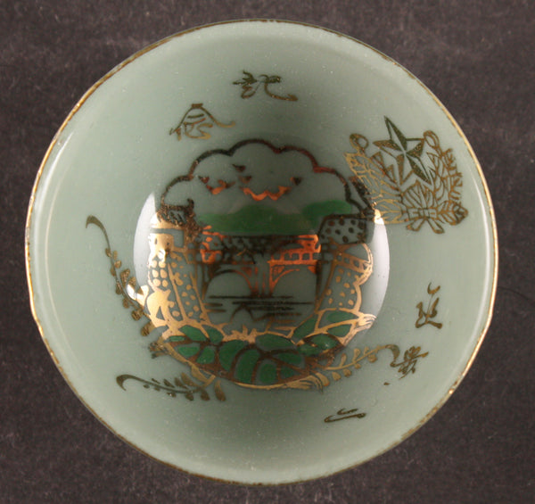 Antique Japanese Military Imperial Palace Bridge Army Sake Cup