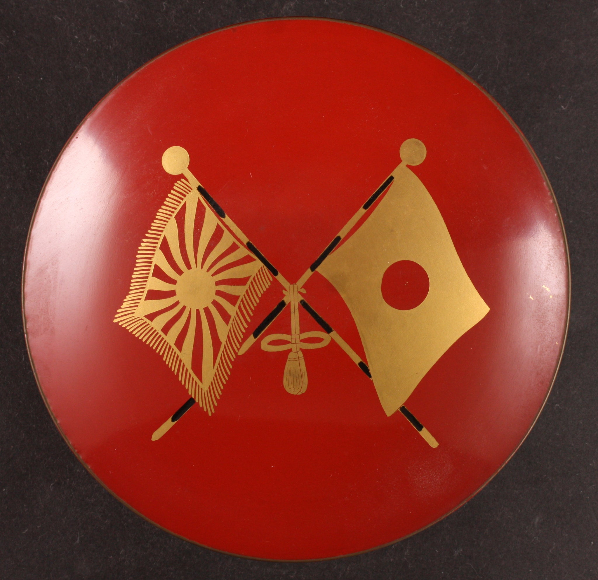 Russo Japanese War Victory Flags Shobukai Lacquer Army Sake Cup