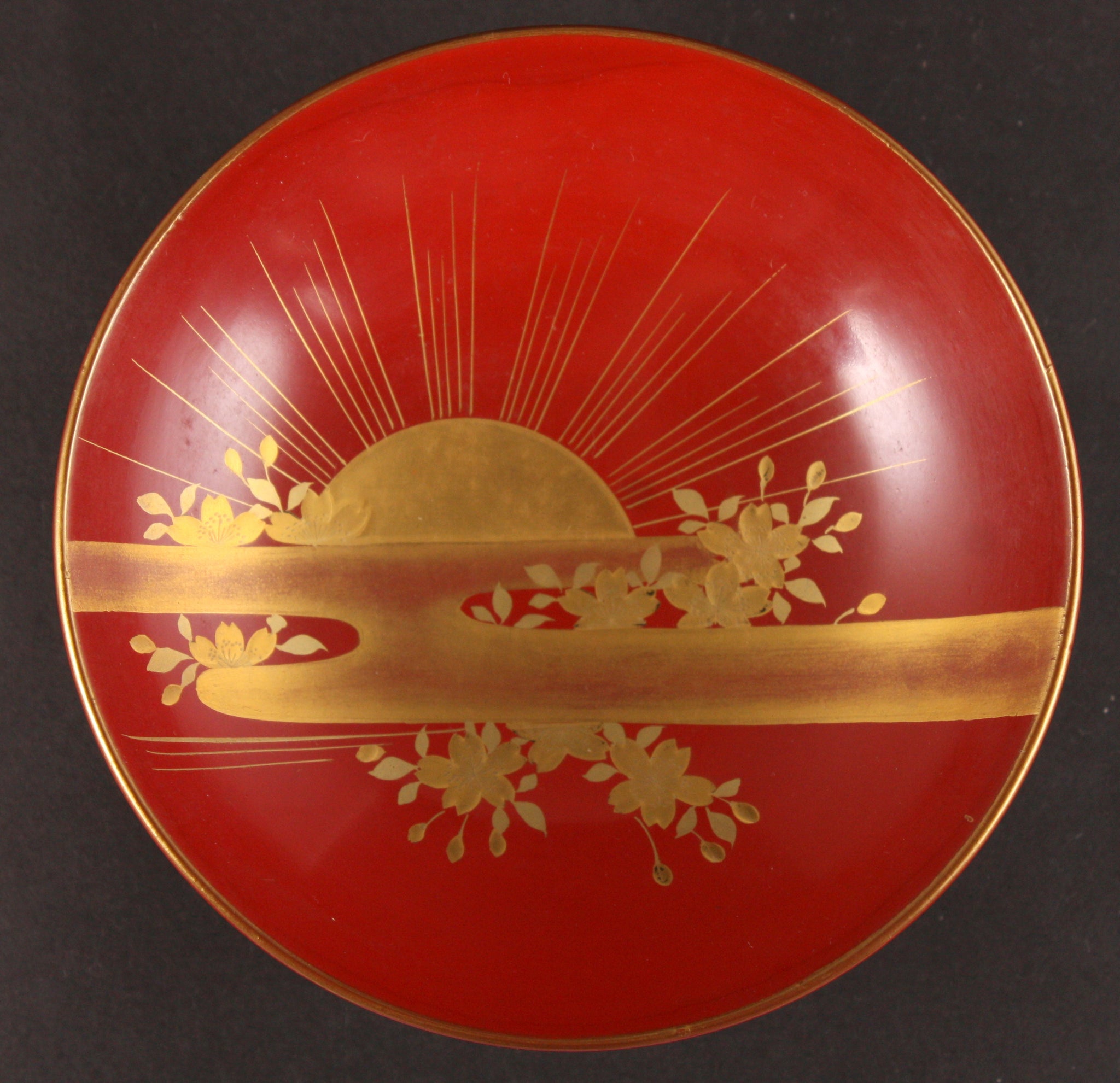 Russo Japanese War Victory Rising Sun Lacquer Army Sake Cup