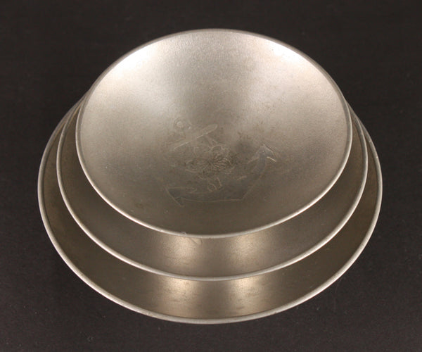 Very Rare Antique Japanese Military 1936 Destroyer Nokaze Northern Pacific Patrol Duty Pewter Navy Sake Cup Set