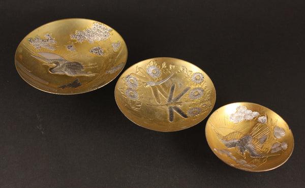 Exquisite Russo Japanese War Victory Metal Sake Cup Set