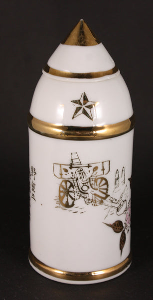 Rare Antique Japanese Military Shell Shape Artillery Army Sake Bottle