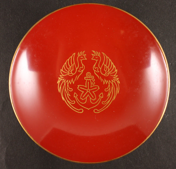 Antique Japanese Military 1928 Enthronement Naval Review Navy Lacquer Sake Cup
