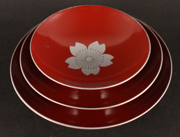 Rare Antique Japanese Military WW2 General Nakamura Kotaro Lacquer Army Sake Cup Set