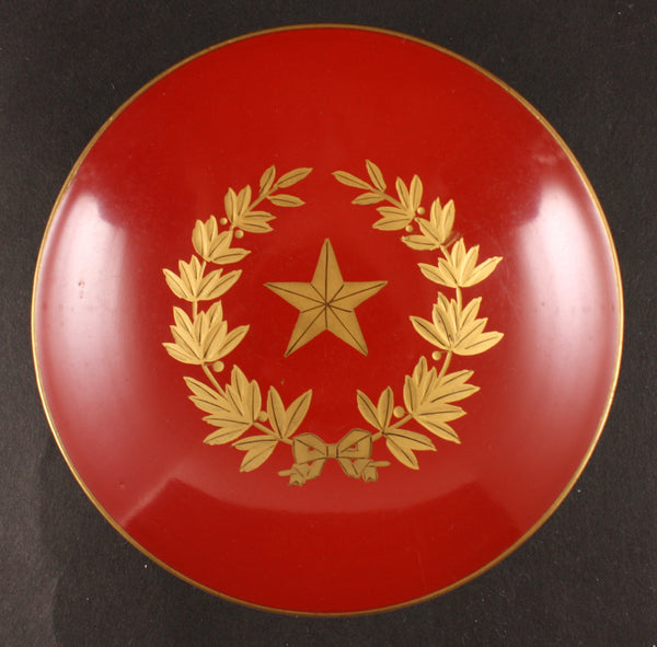 Antique Japanese Military WW1 Wreath and Star Lacquer Army Sake Cup