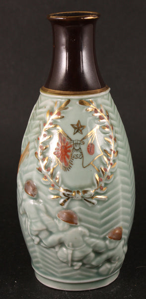 Rare Antique Japanese Military Three Soldiers Nikudan Shanghai Incident Army Sake Bottle