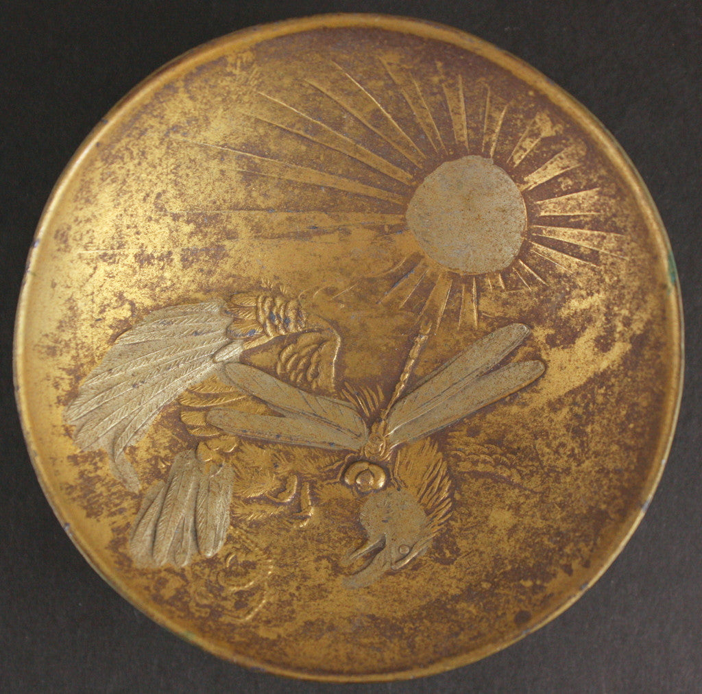 Russo-Japanese War Dragonfly Attacks Eagle Metal Army Sake Cup