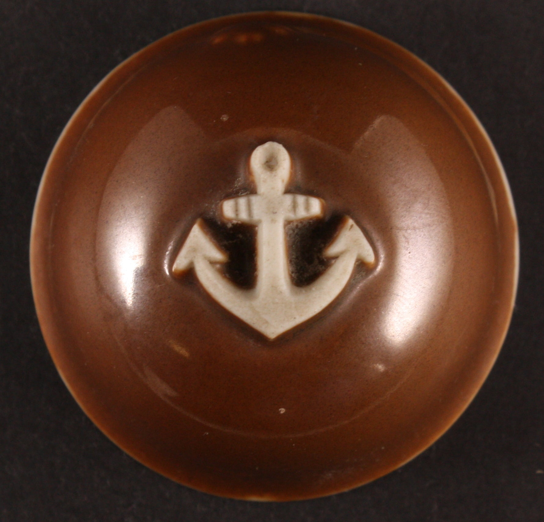 Antique Japanese Military Anchor Base Helmet Ship Profile Navy Sake Cup