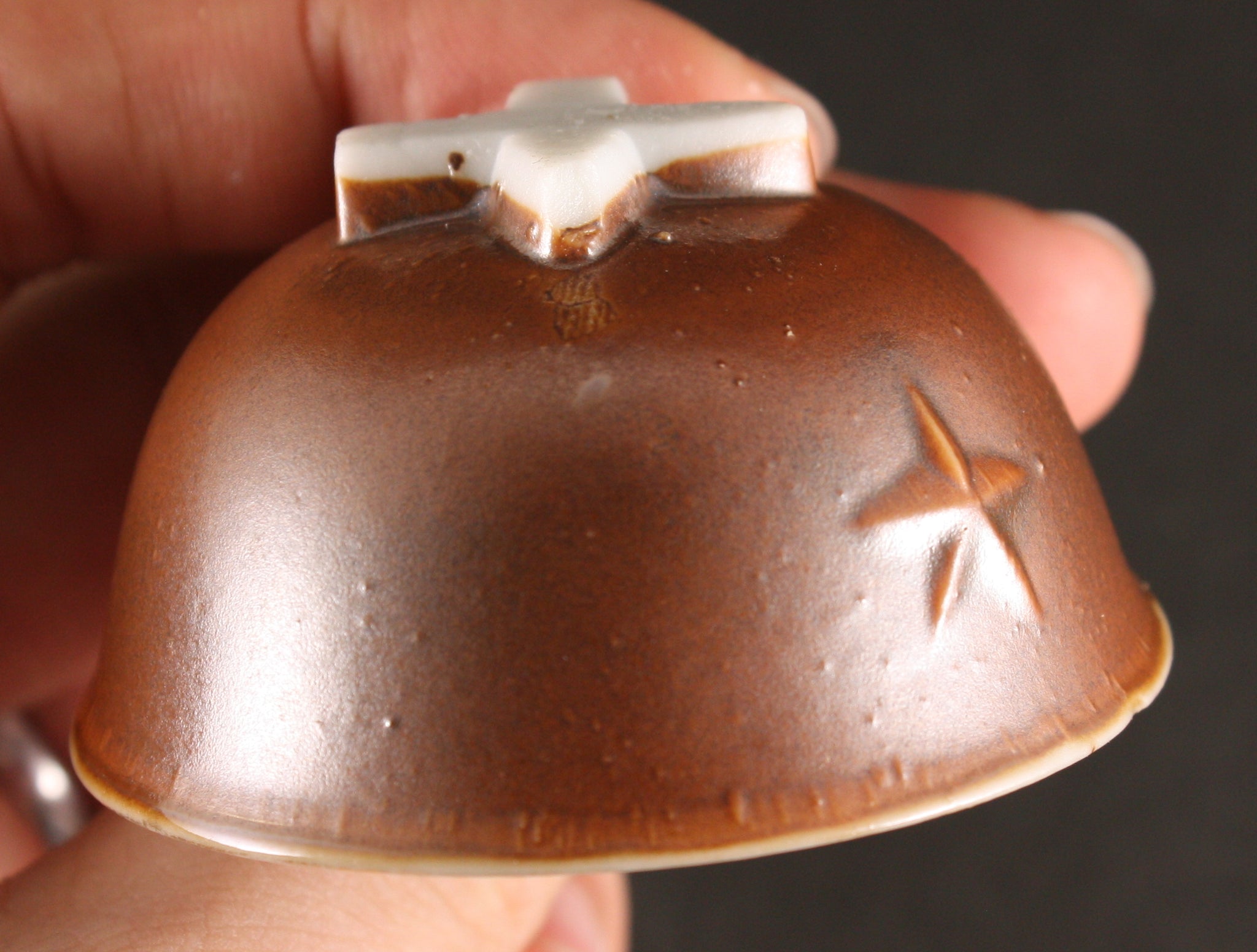 Antique Japanese Military Prone Soldier Attack Helmet Army Sake Cup