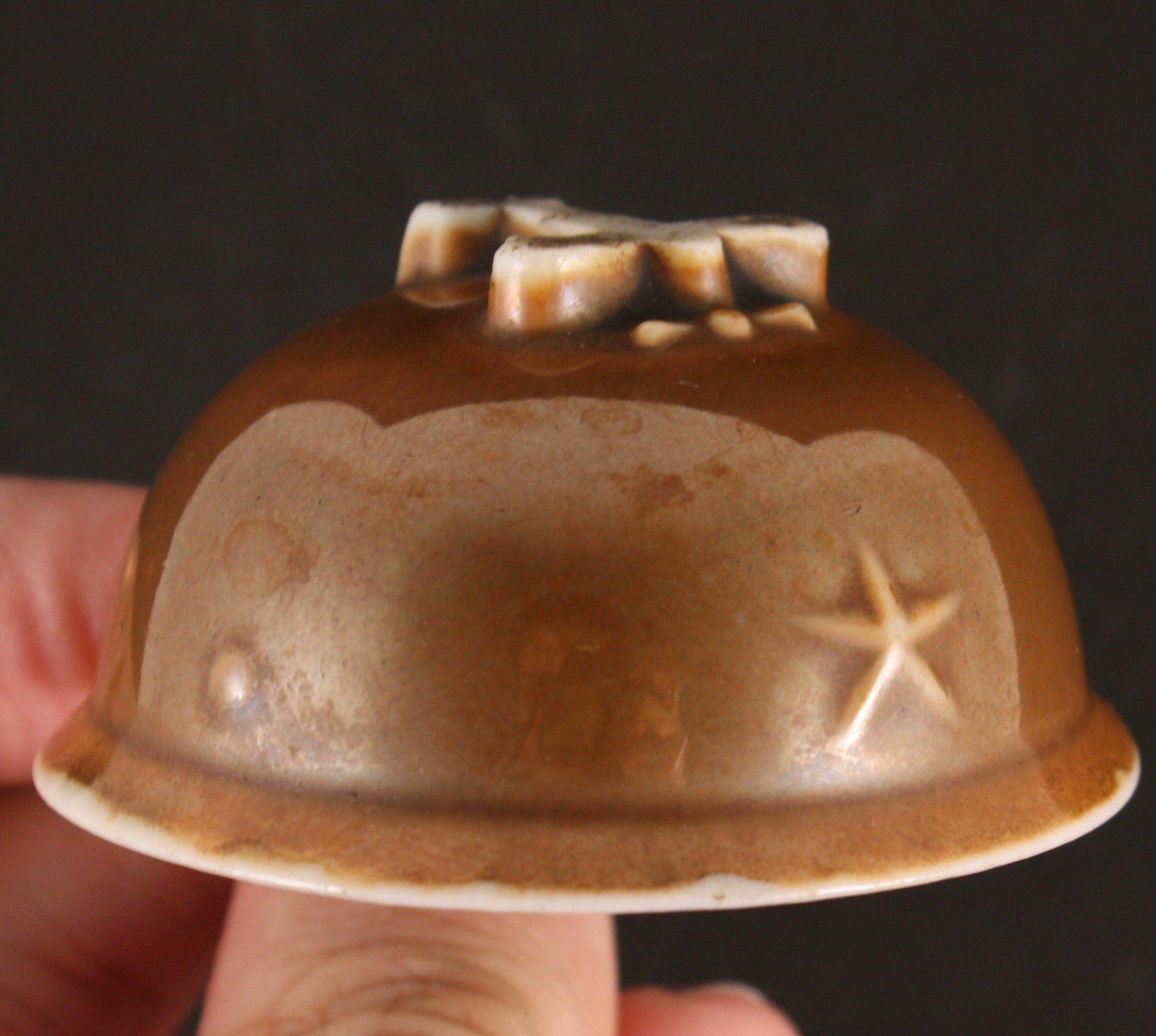 Antique Japanese Military WW2 Bombing Chinese Gate Helmet Army Sake Cup
