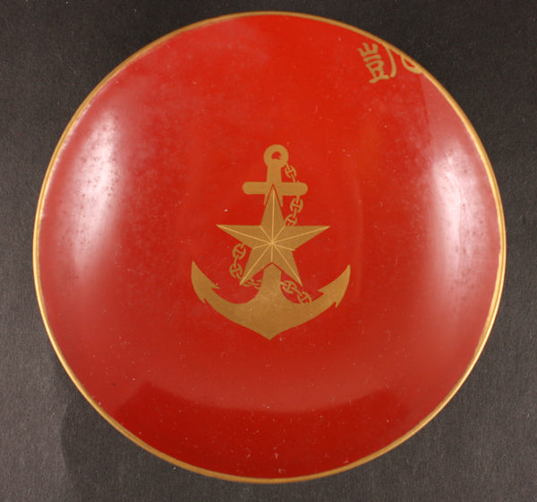 Antique Japanese Military Anchor Star Victory Shobukai Lacquer Sake Cup