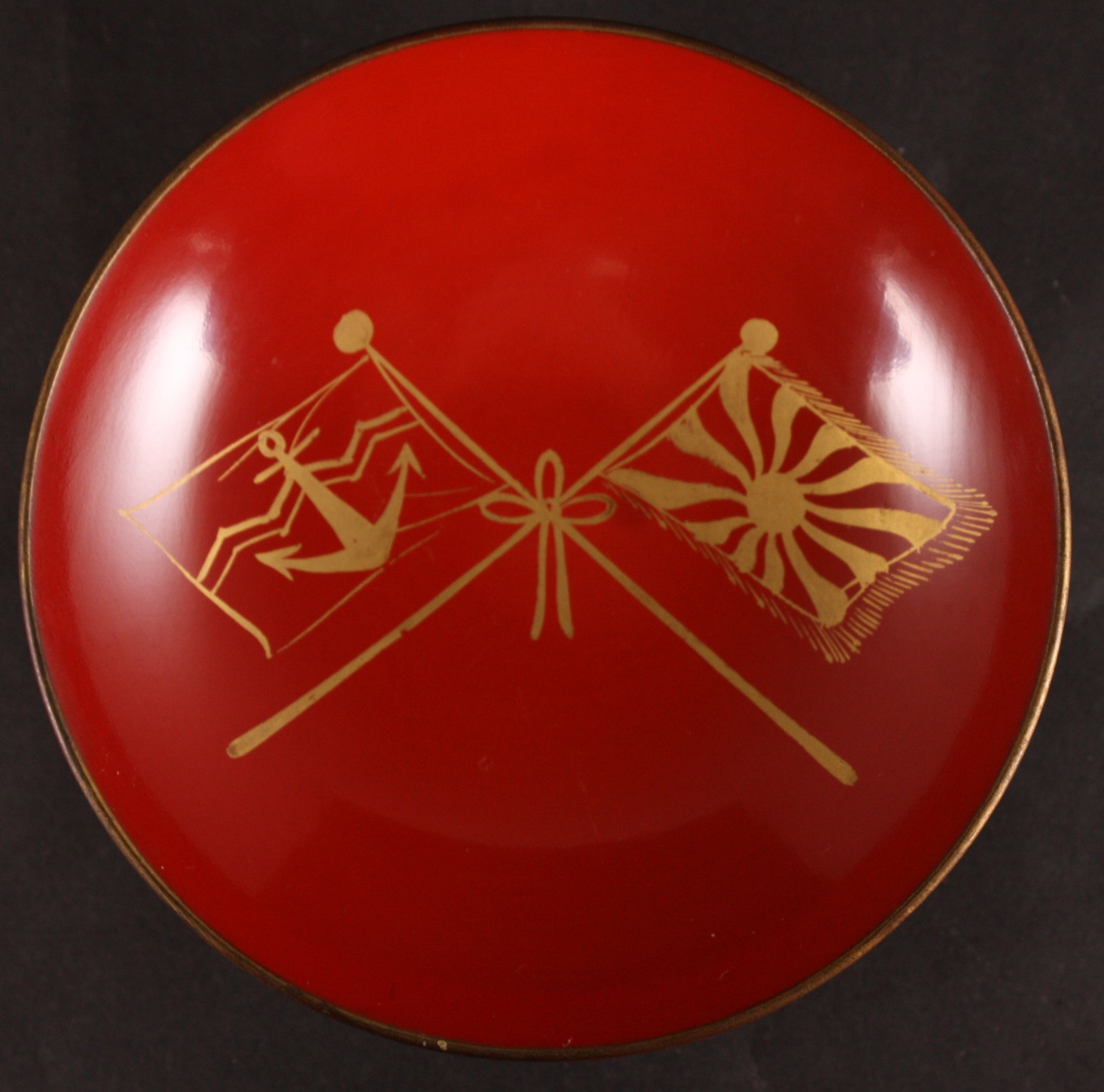 Russo Japanese War Flags Victory Lacquer Sake Cup