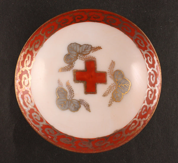 Antique Japanese Military Red Cross Association Kutani Sake Cup