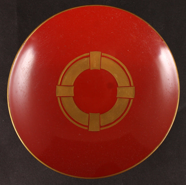 Antique Japanese Lifesaver Naval Disaster Aid Association Lacquer Sake Cup