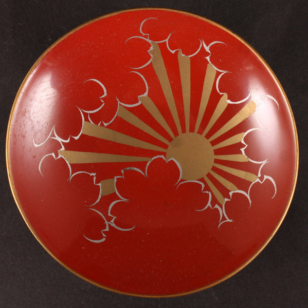 Russo Japanese War Rising Sun in Clouds Victory Lacquer Sake Cup